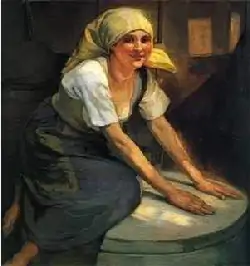 moza sentada nunha moa