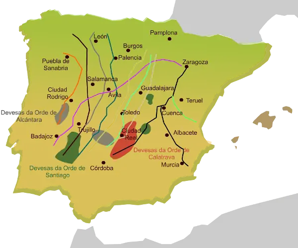 mapa da transhumancia en castela