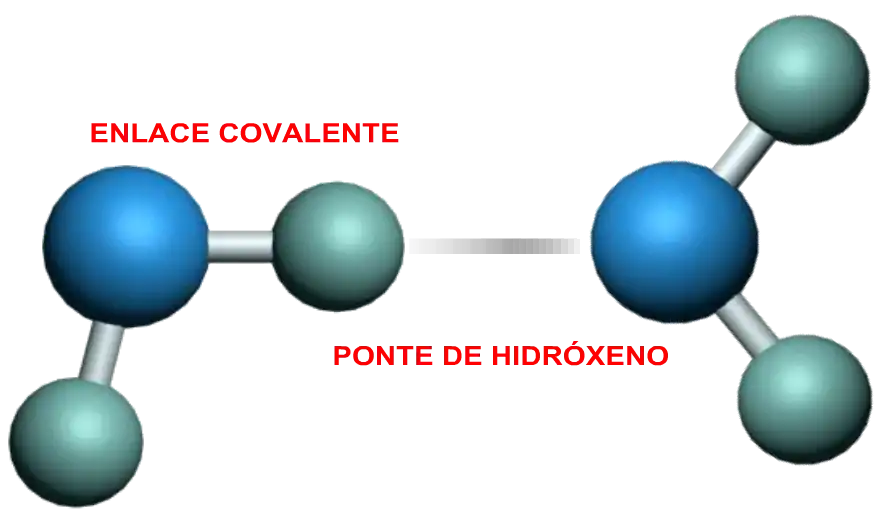 ilustración enlace moléculas de auga
